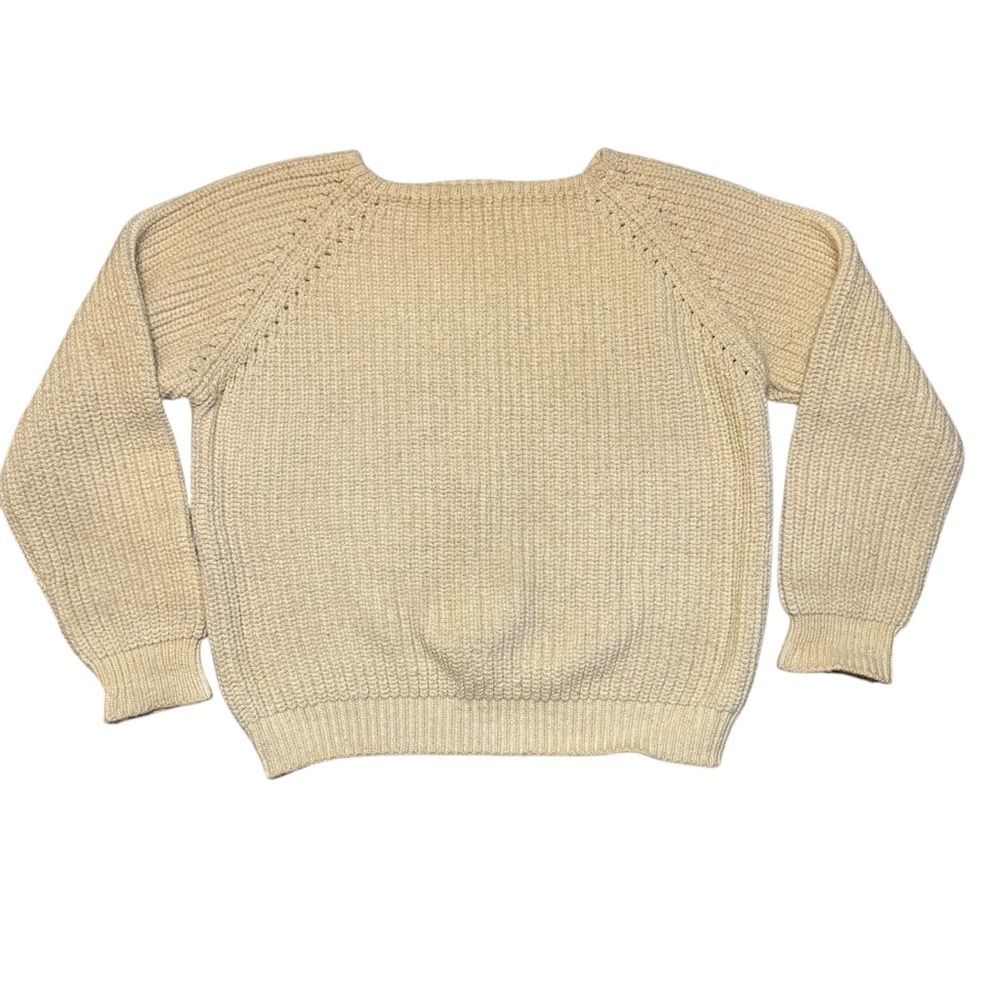 Vintage Pier 1 Gypsy Collection Women's 90s Chunky Knit Off White Sweater Sz XL